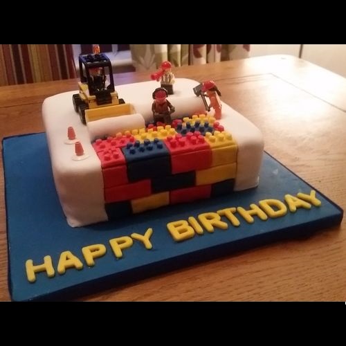 Custom Lego Under Construction Cake