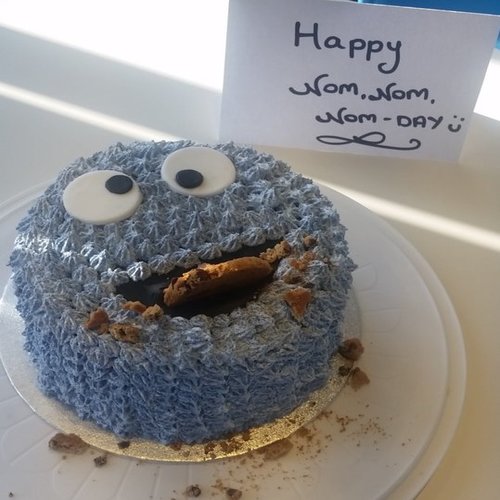 Custom Cookie Monster Style Cake