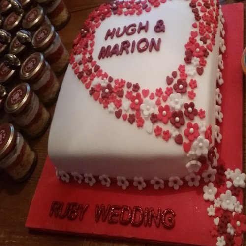 Personalised Ruby Wedding Anniversary Cake